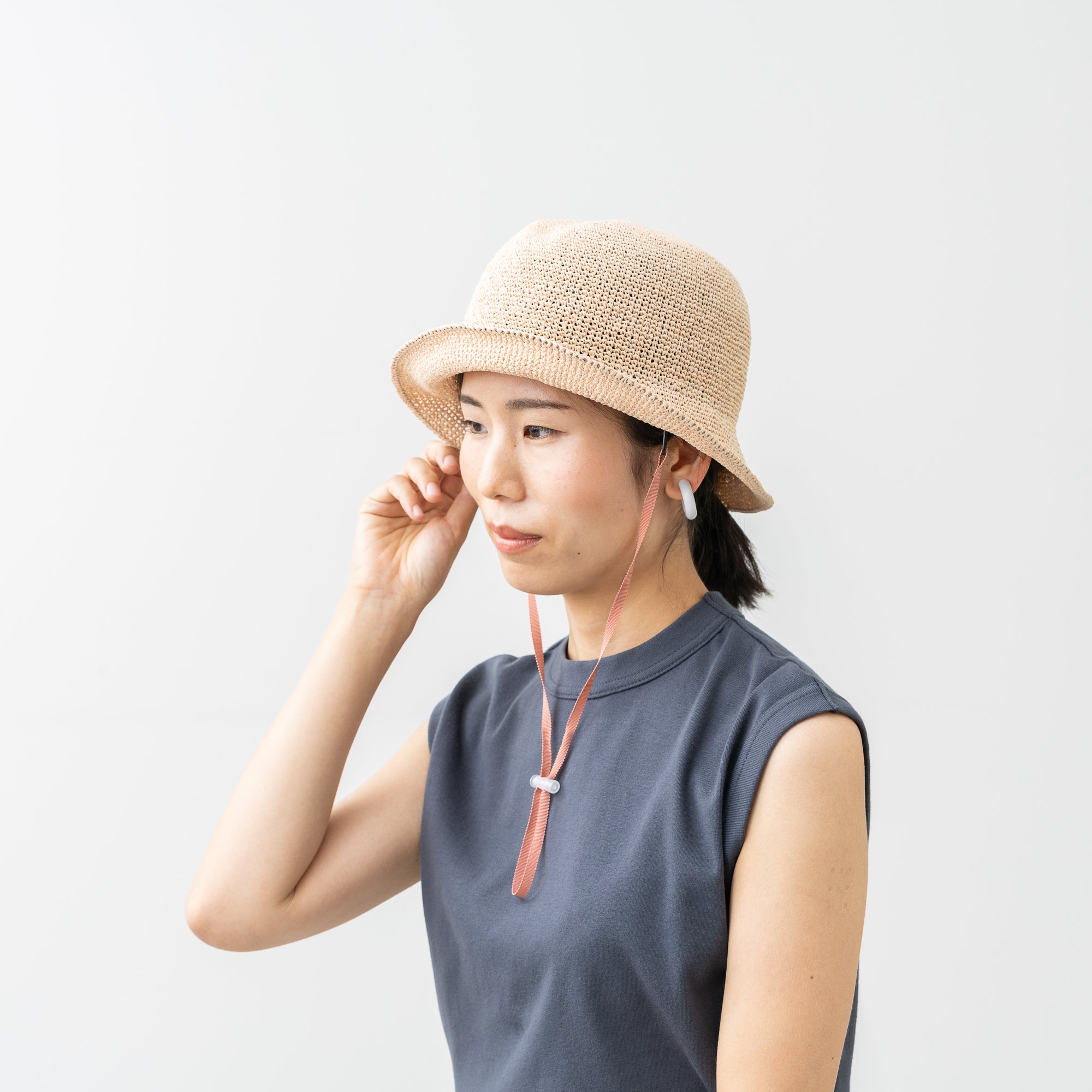 OJO+(オージョ)洗える手編みハット(クロッシェ)