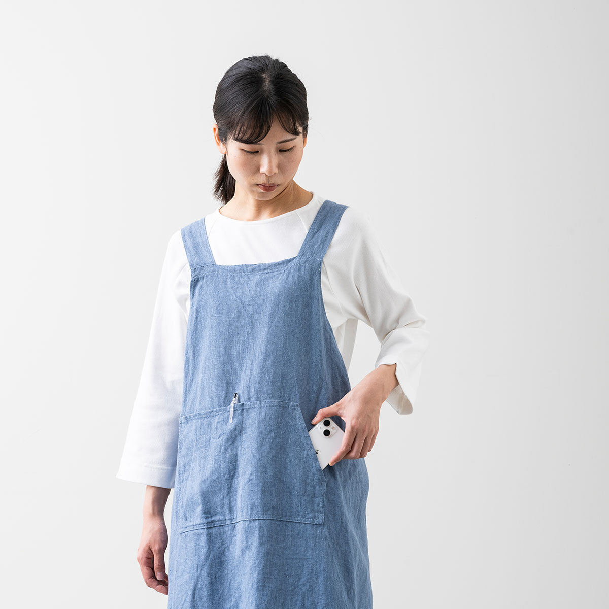 厚手リネン フルエプロン