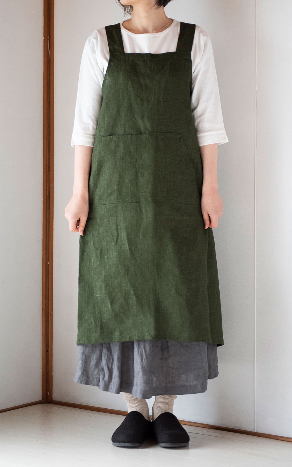 厚手リネン フルエプロン
