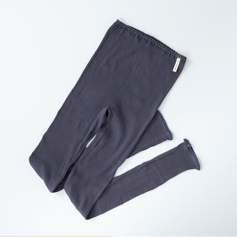 リブ オーガニックコットン ロングパンツ