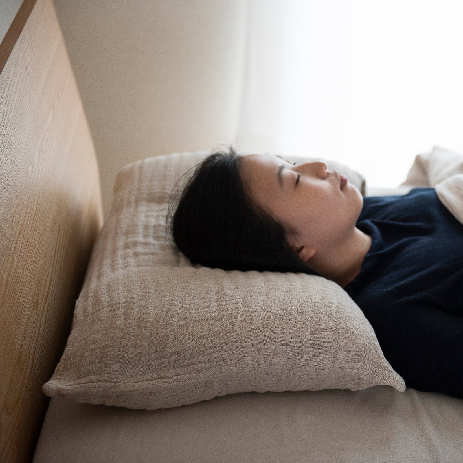 4枚重ね 麻70%綿30%枕カバー