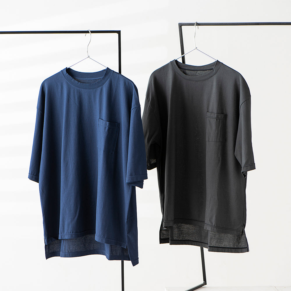 麻のような肌ざわり 綿100%汗が目立たない半袖Tシャツ
