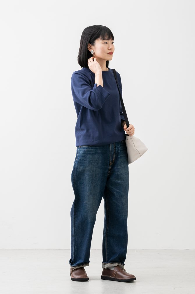 9分袖丸胴コットンカットソー(ラグラン)
