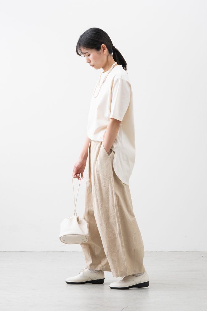 麻のような肌ざわり 汗が目立たない ドルマンTシャツ