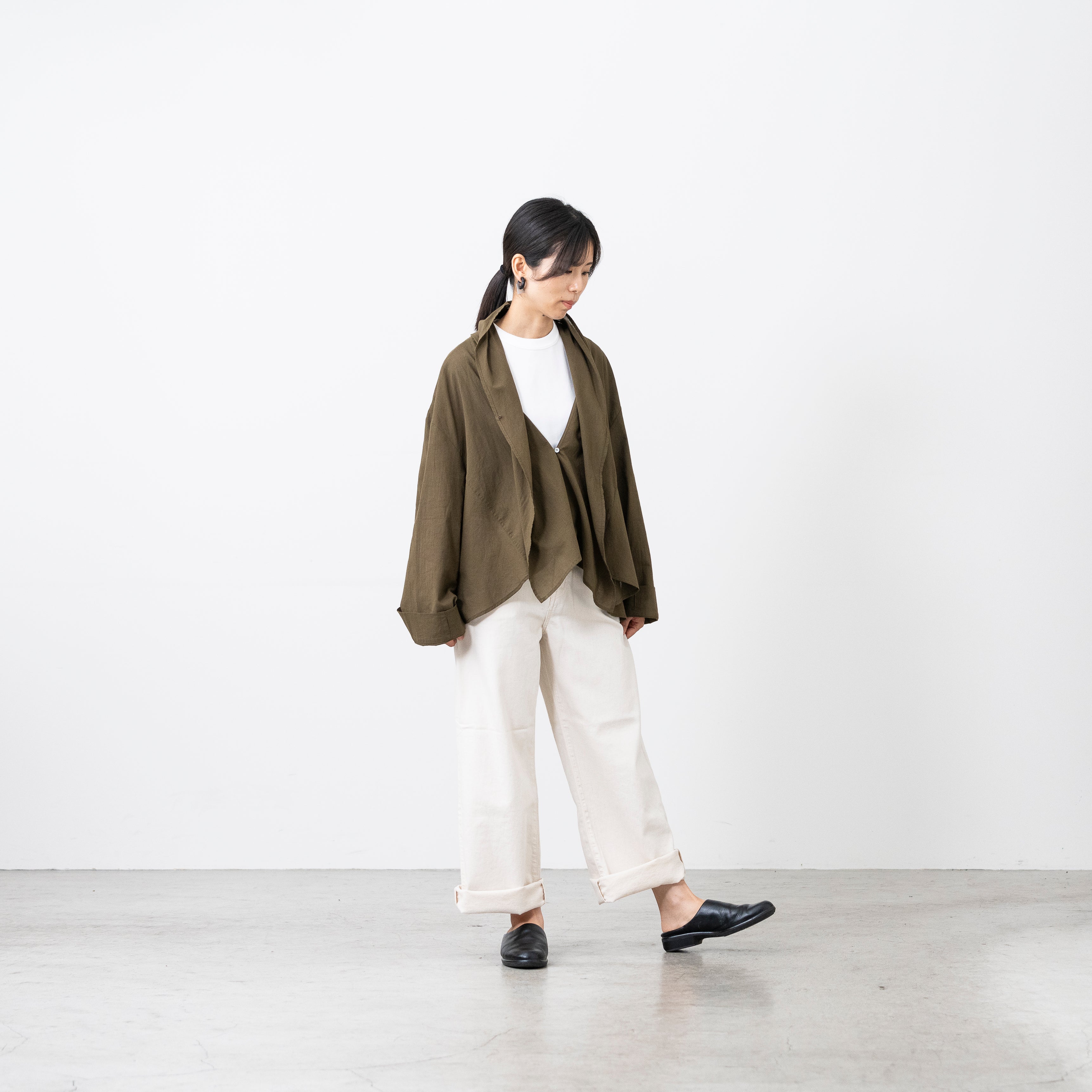 新品★クロワッサンの店★日よけ シアー コットン カーディガン★アイボリー★UV 日よけシアーコットンカーディガン