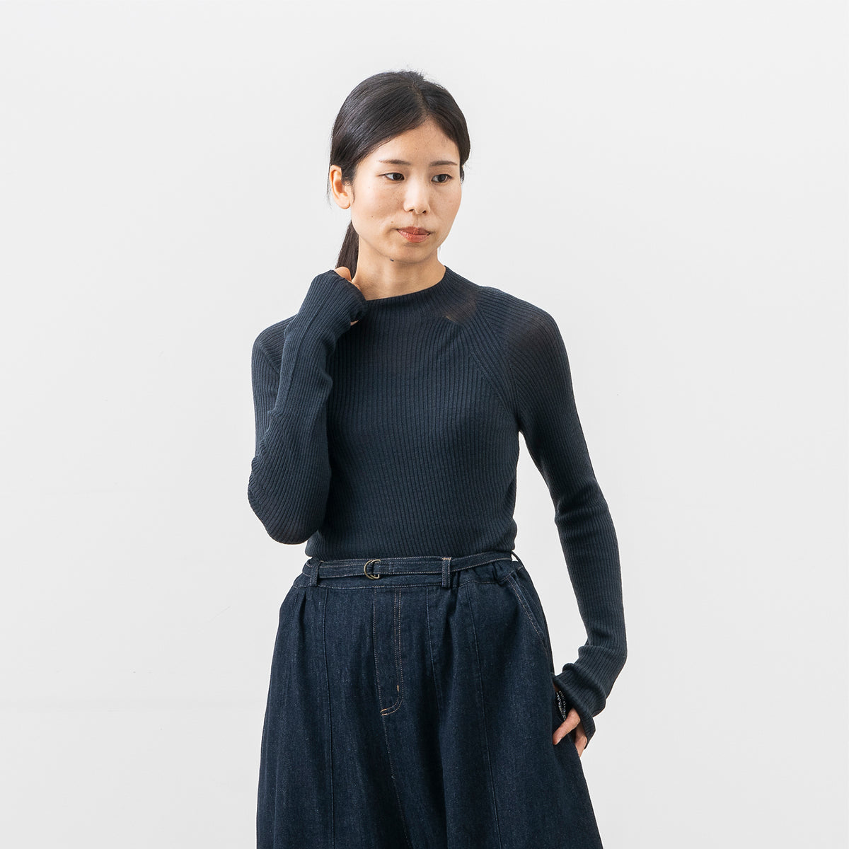 スーパーファインウールリブニット　ボトルネック　【11月上旬発売予定】