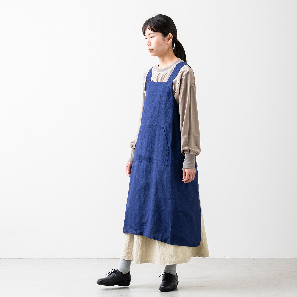 厚手リネン フルエプロン