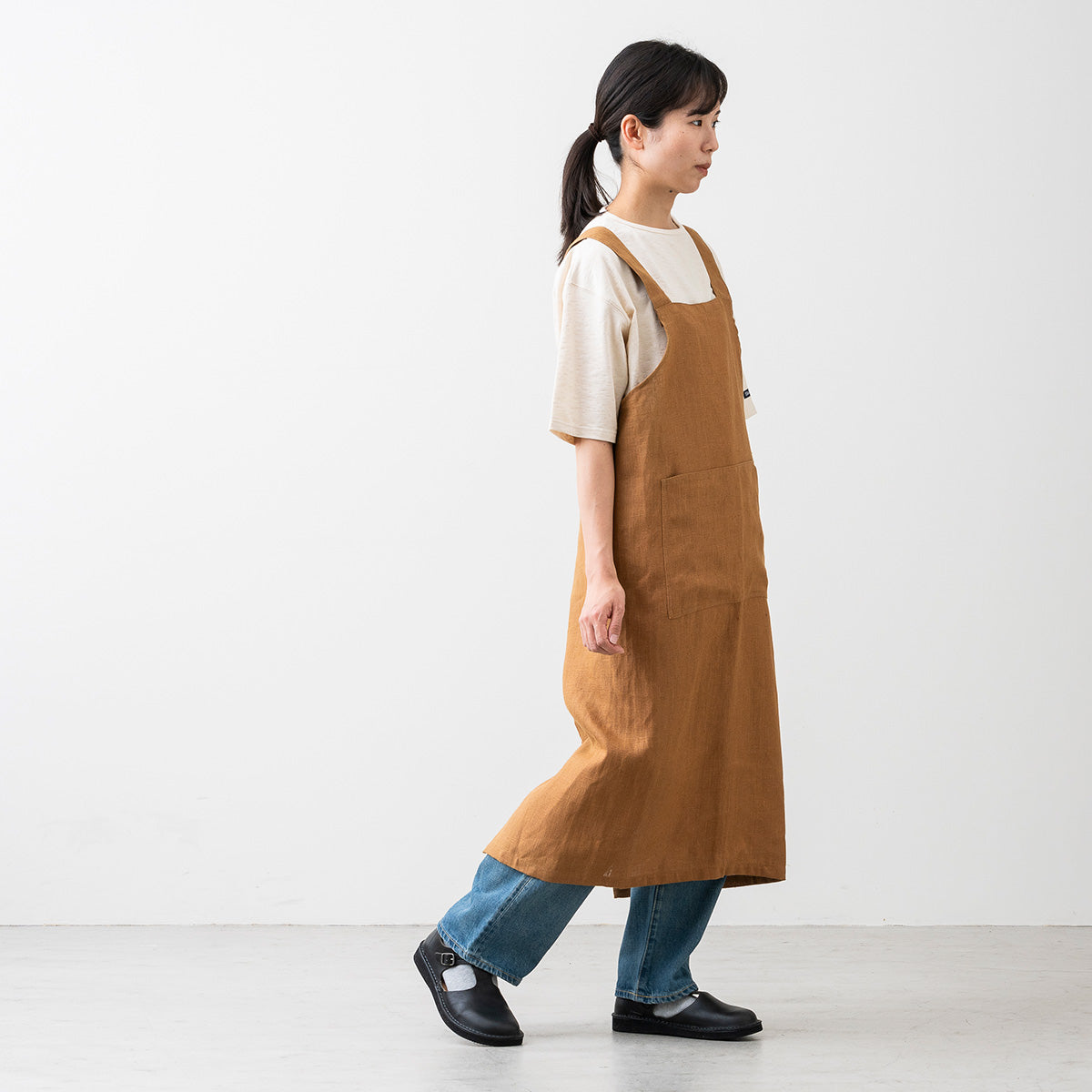 厚手リネン フルエプロン