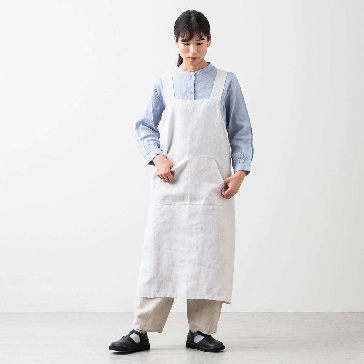 厚手リネン フルエプロン