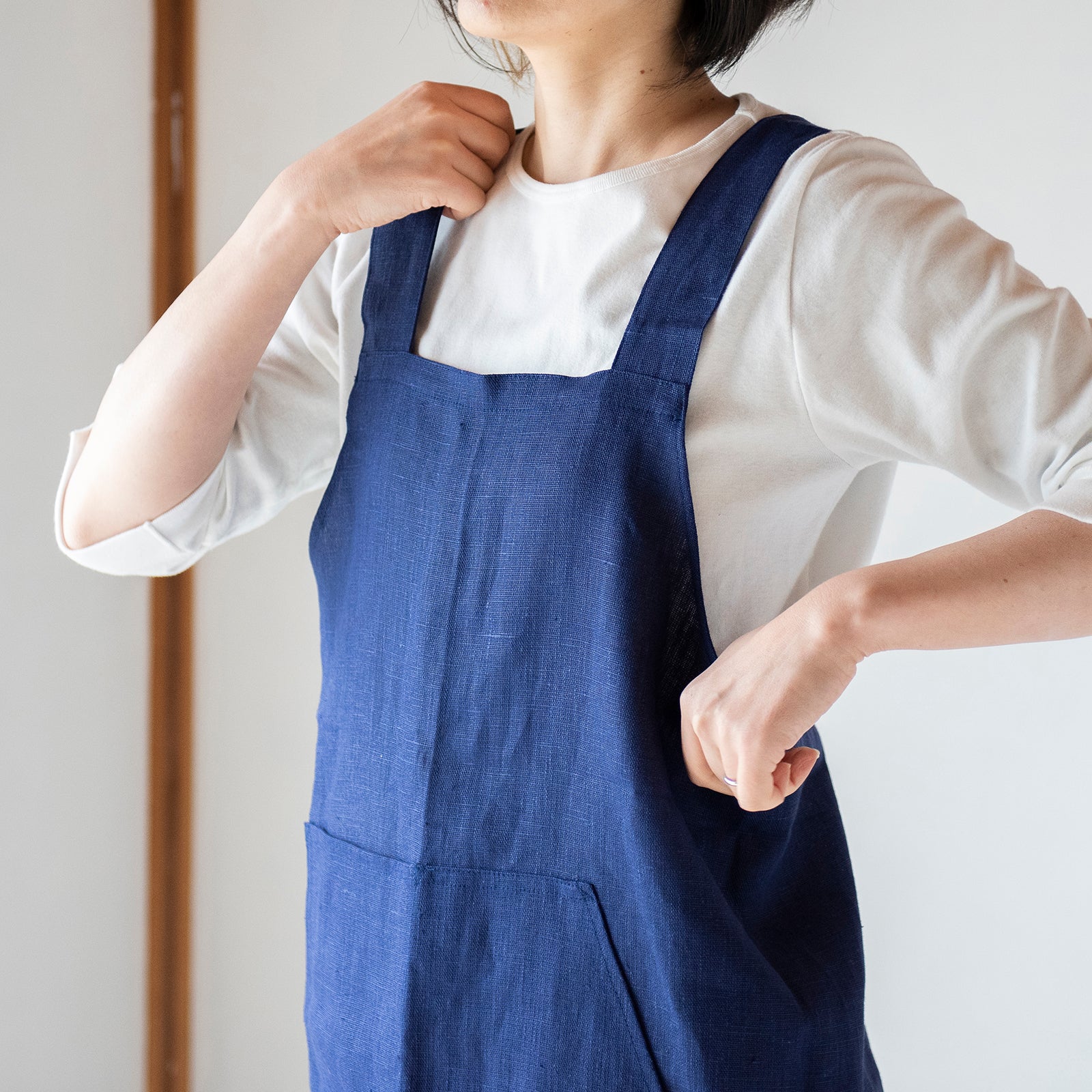 厚手リネン フルエプロン