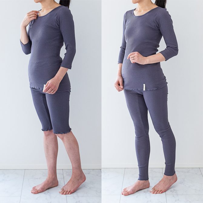 リブオーガニックコットン・5分丈パンツ