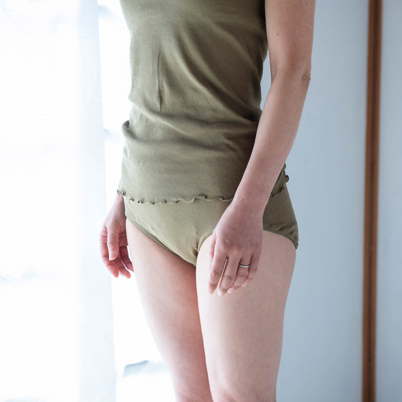 麻のような肌ざわり 綿100%深型ショーツ