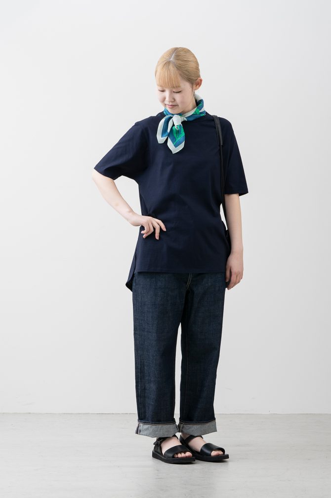 麻のような肌ざわり 汗が目立たない ドルマンTシャツ