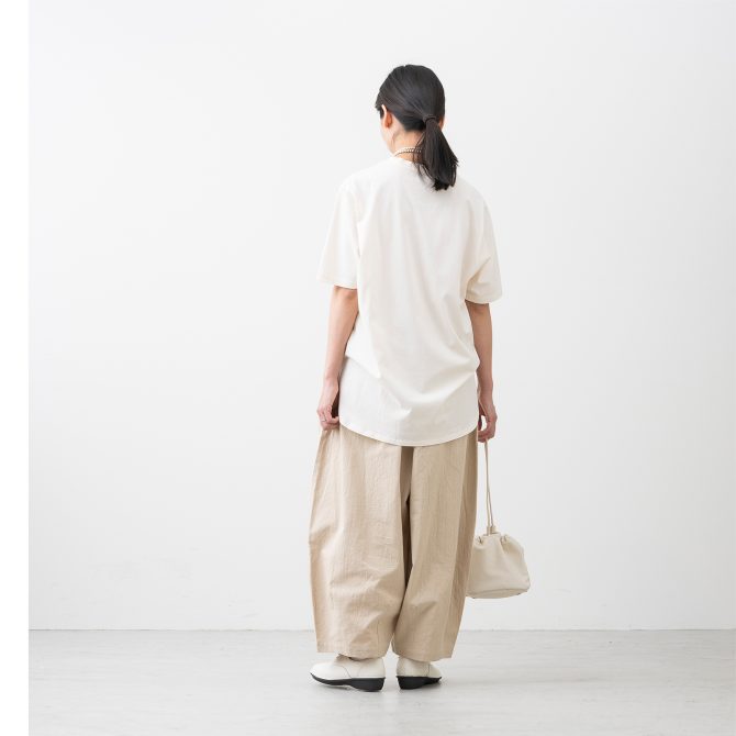 麻のような肌ざわり 汗が目立たない ドルマンTシャツ
