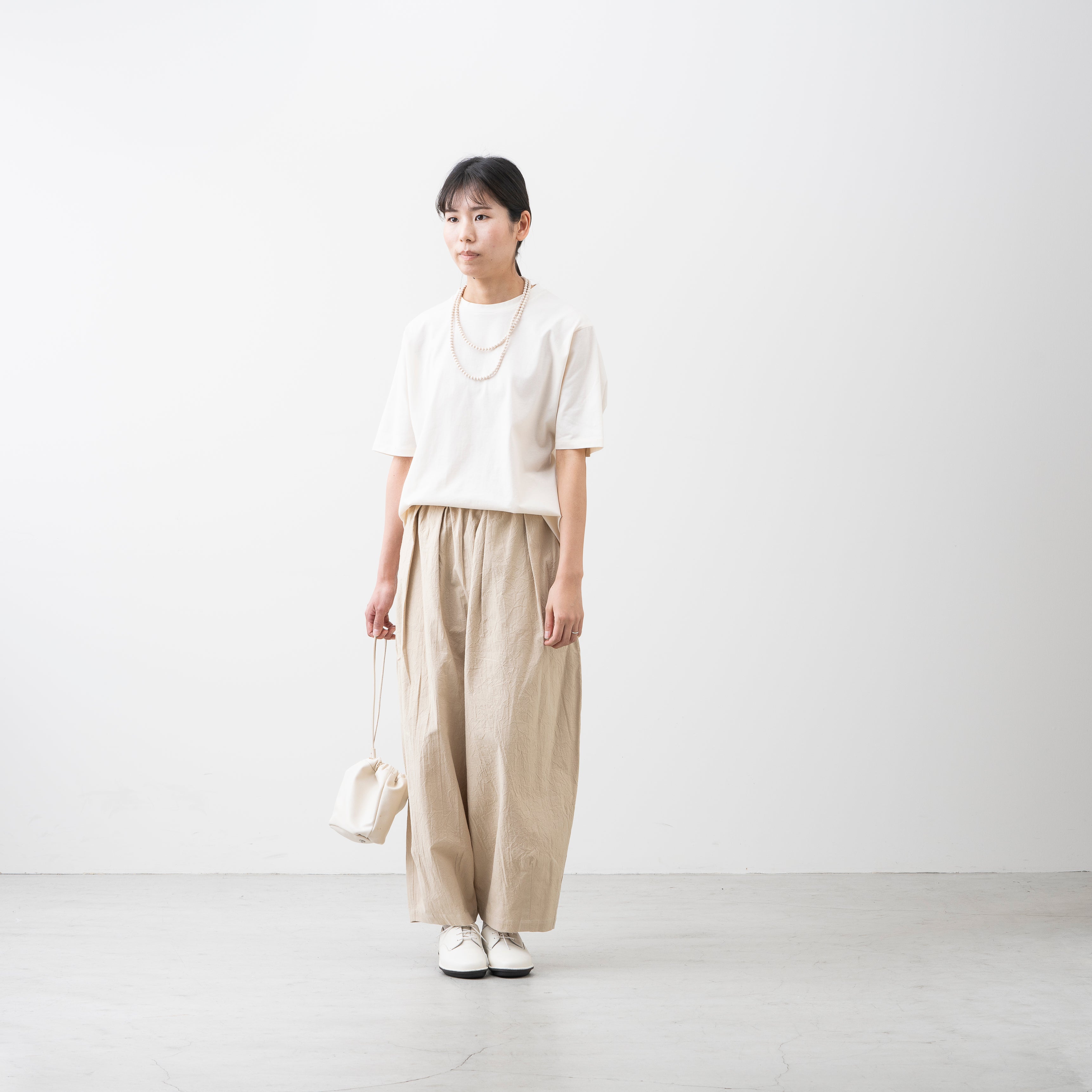 麻のような肌ざわり 汗が目立たない ドルマンTシャツ