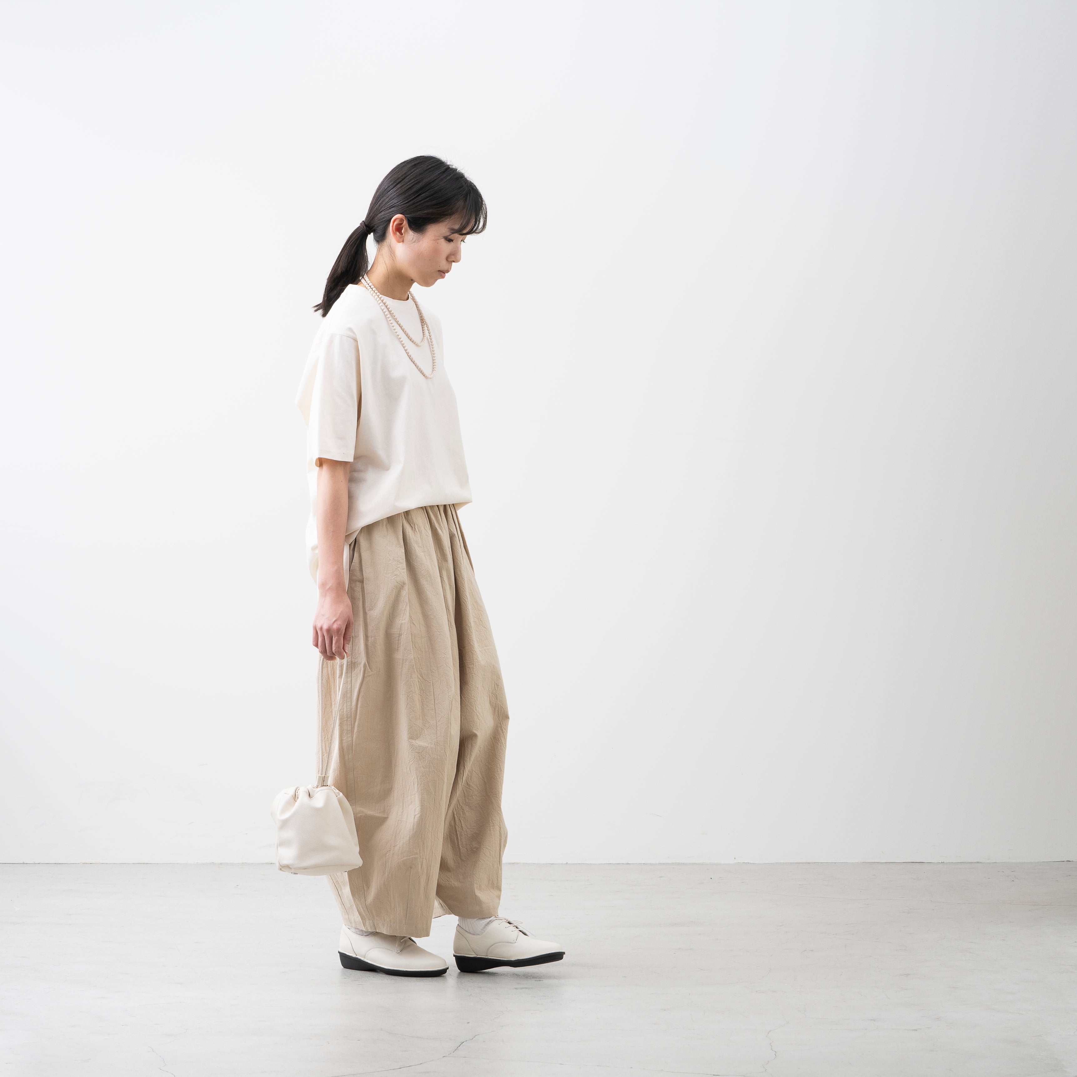 麻のような肌ざわり 汗が目立たない ドルマンTシャツ