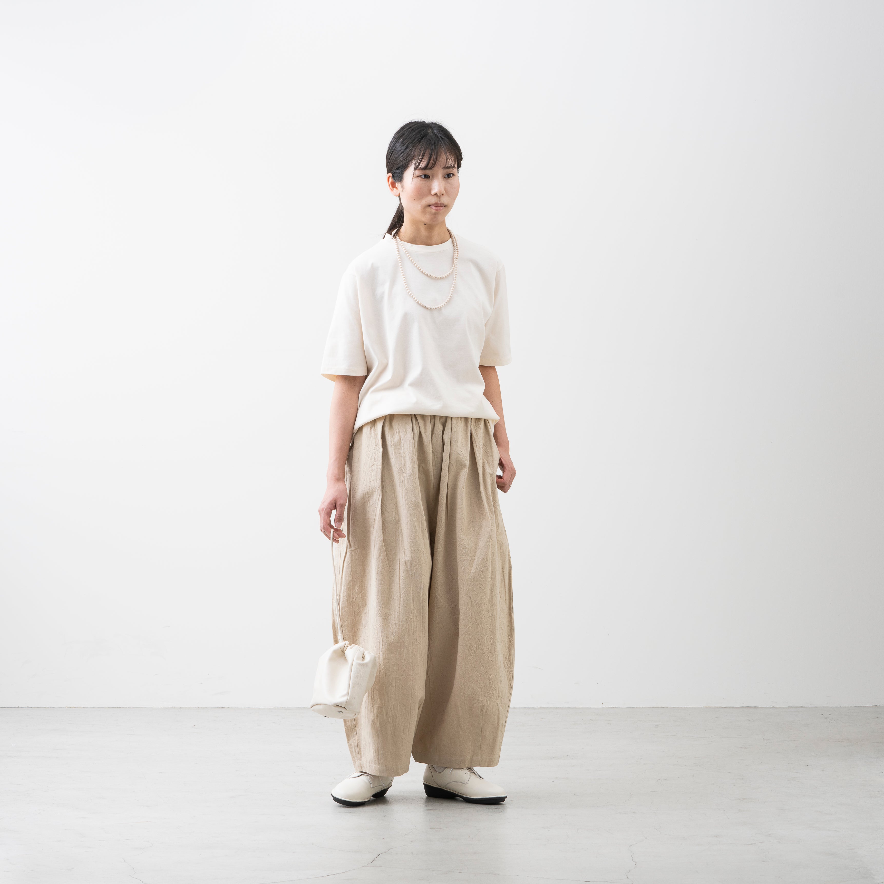 麻のような肌ざわり 汗が目立たない ドルマンTシャツ