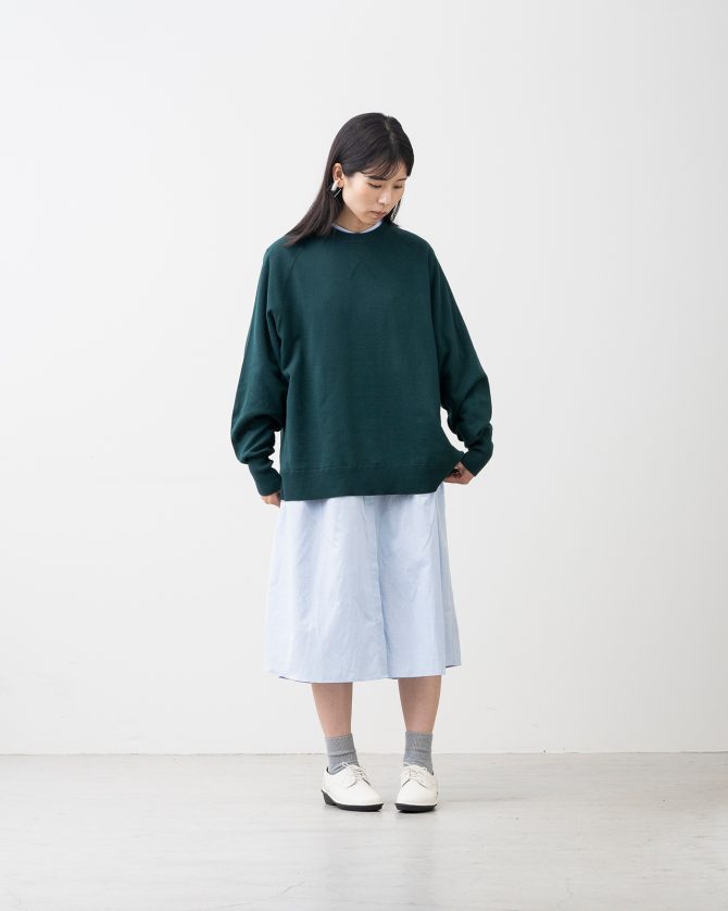 綿100% 大人の洗えるワイドニット (クルーネック)
