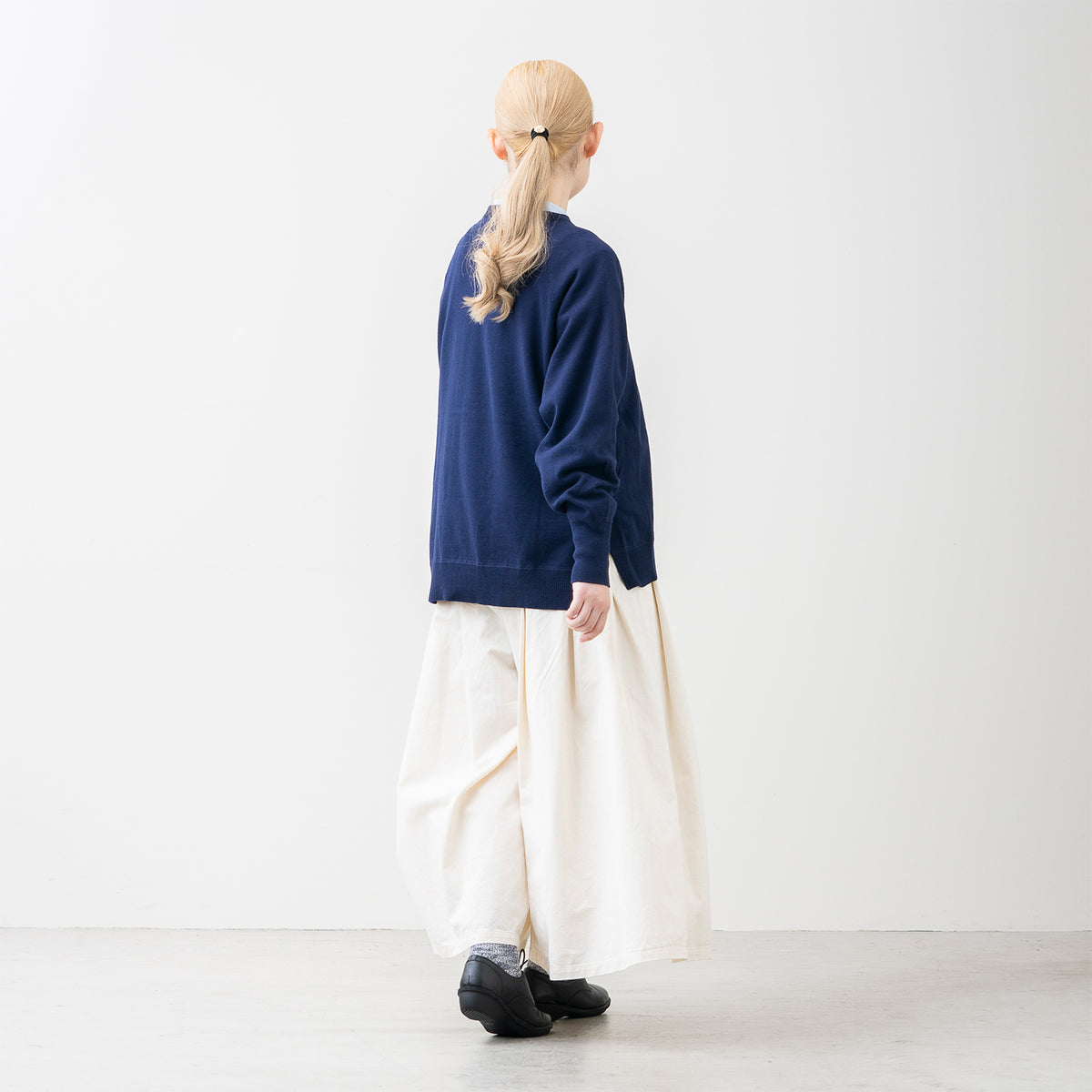【期間限定特価】綿100% 大人の洗えるワイドニット (クルーネック)