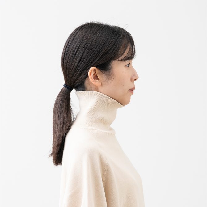 綿100% 大人の洗えるワイドニット (タートルネック)