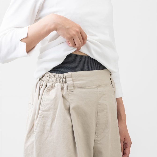 楽ですっきり 大人のワイドストレートパンツ ツイル
