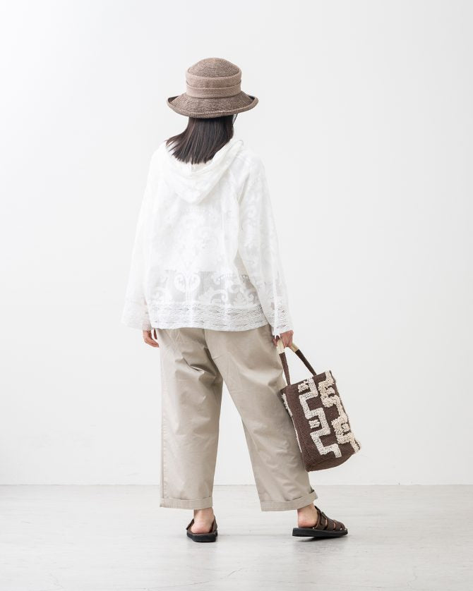 楽ですっきり 大人のワイドストレートパンツ ツイル