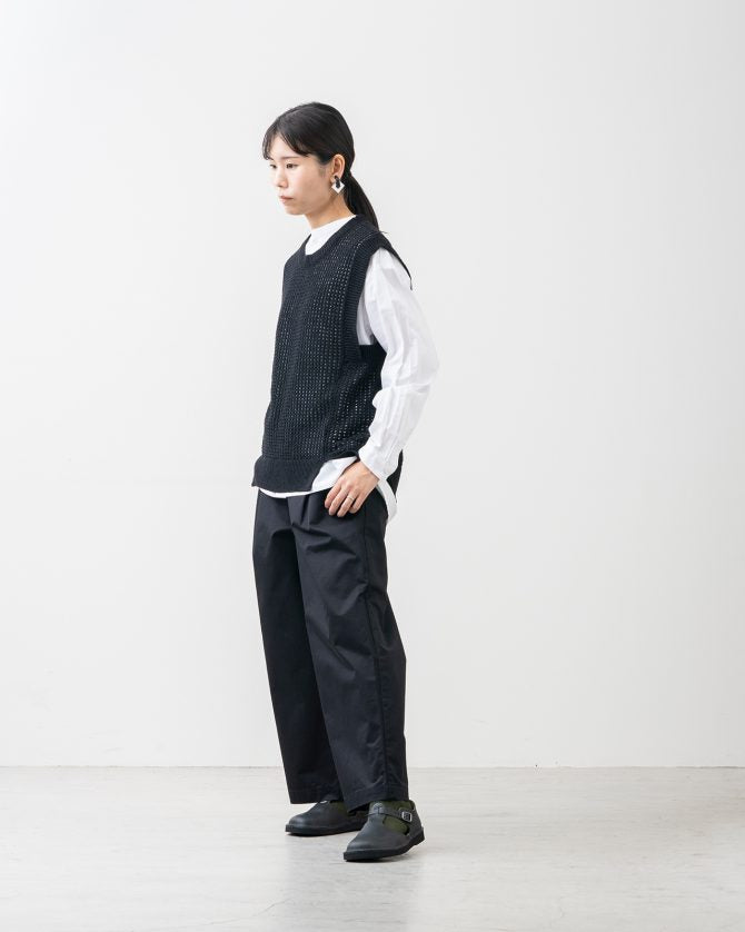 楽ですっきり 大人のワイドストレートパンツ ツイル
