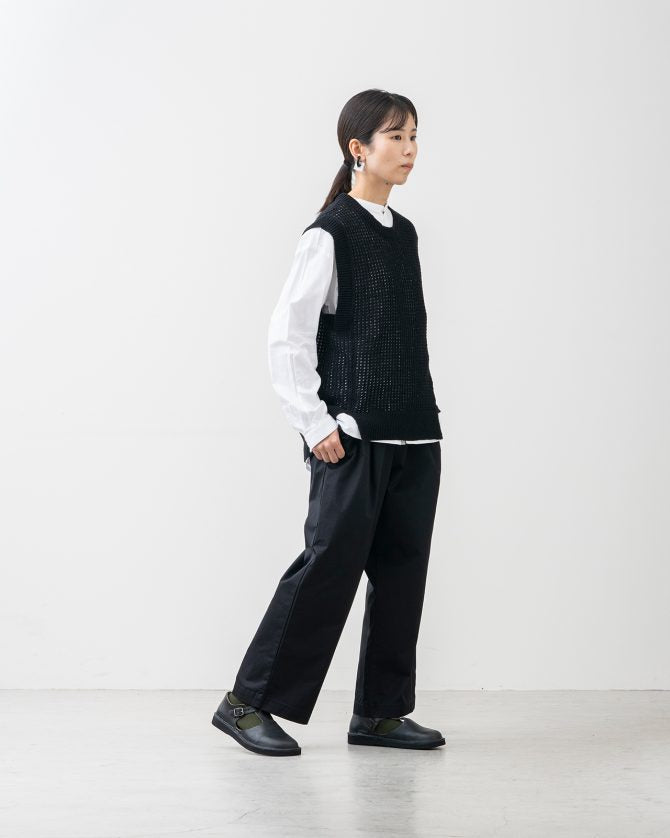 楽ですっきり 大人のワイドストレートパンツ デニム