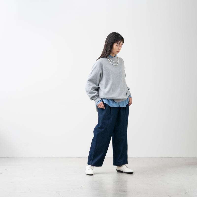 楽ですっきり 大人のワイドストレートパンツ デニム