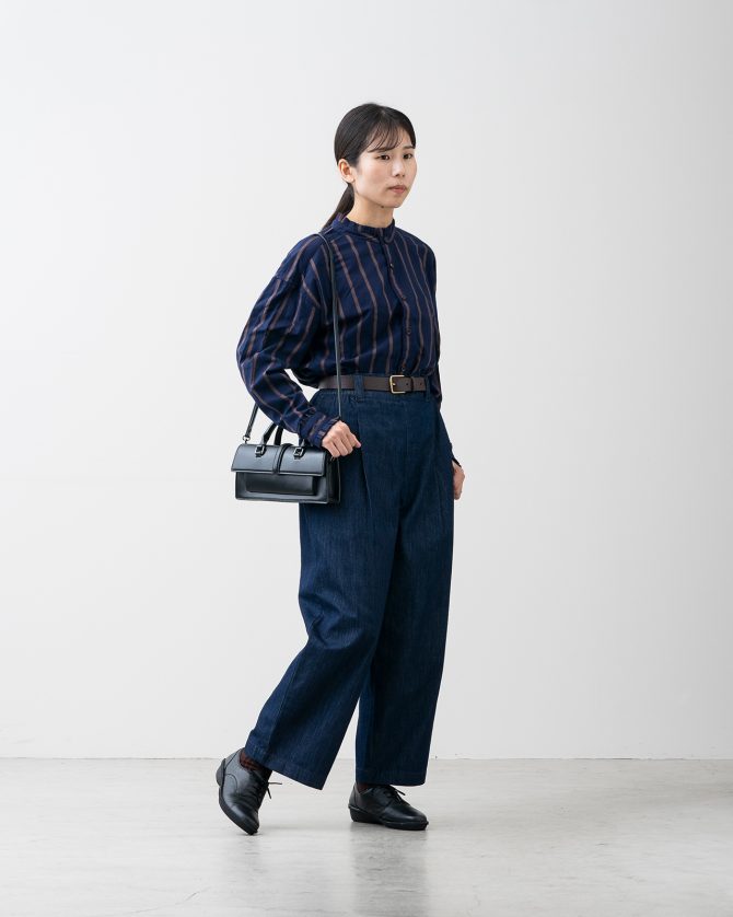 楽ですっきり 大人のワイドストレートパンツ デニム