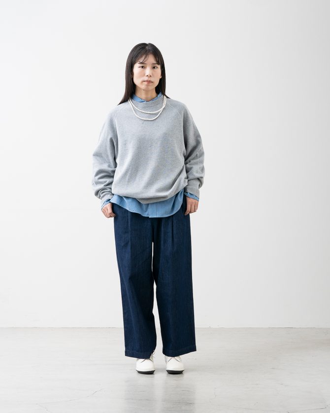 楽ですっきり 大人のワイドストレートパンツ デニム
