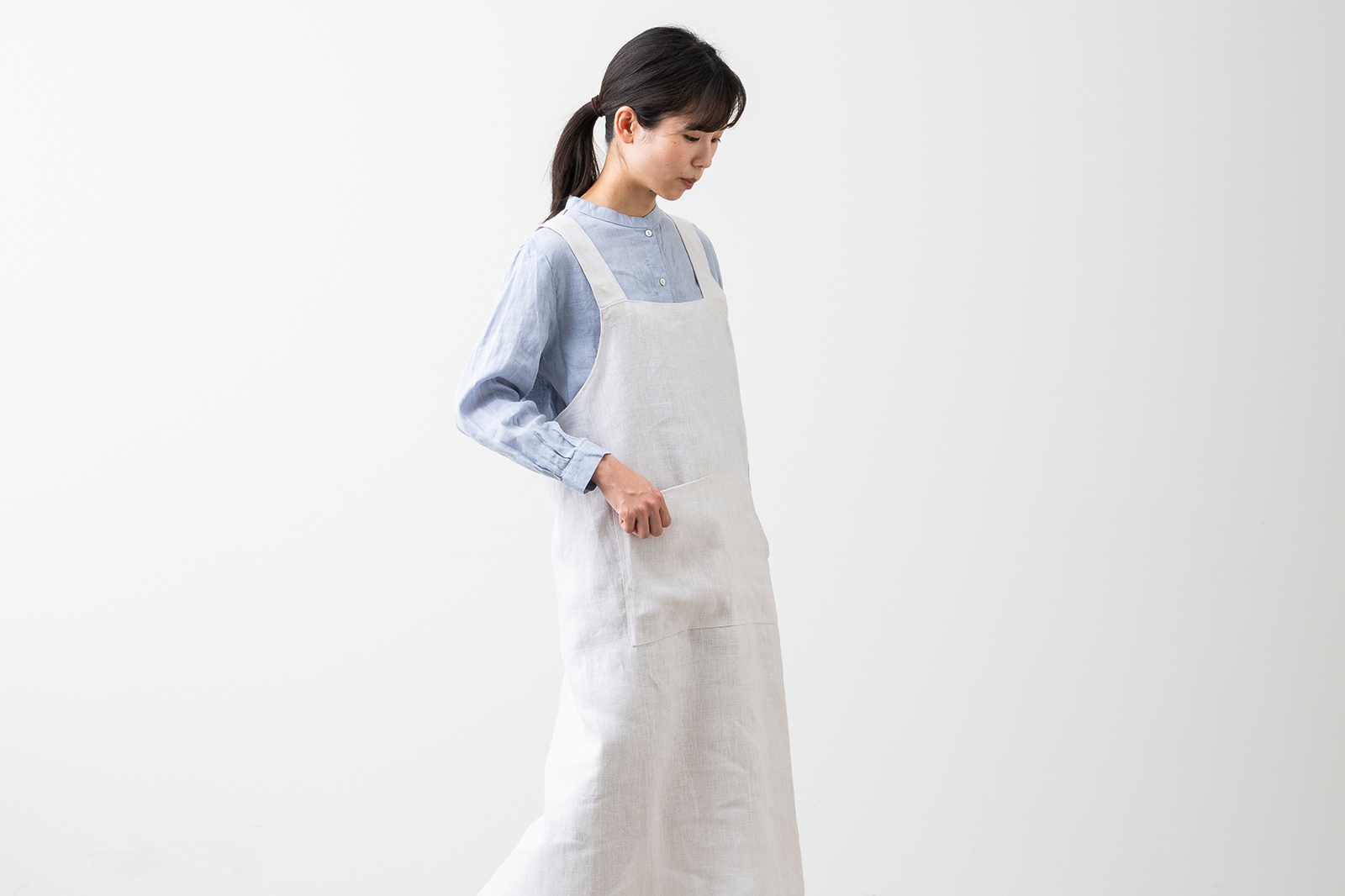 厚手リネン フルエプロン | 台所道具 | クロワッサンの店 ONLINESHOP